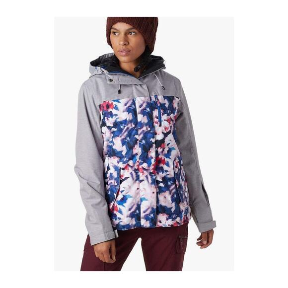ROXY JETTY Snowboard Jacket Small Mazarine Blue Mind Jingle Floral *SHELL ONLY* - Picture 1 of 14